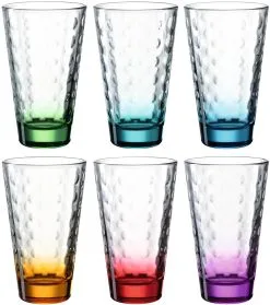 Leonardo Trinkglas OPTIC 6 Stück Farbig Sortiert 300 Ml