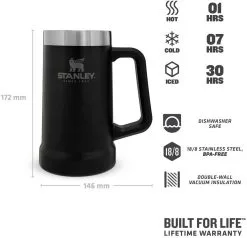 Stanley Adventure Stein 0,70l, Schwarz -Kaffee Espresso Verkäufe 222 669501 web3