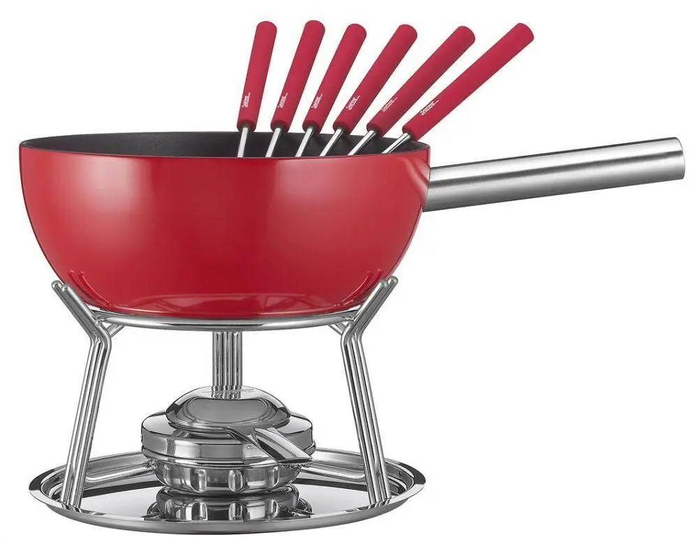Spring Käsefondue Caquelon-Set Alu Induktion In Rot 1 Spring Käsefondue Caquelon-Set Alu Induktion In Rot