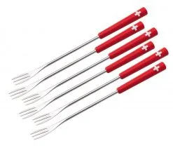 Kuhn Rikon Fonduegabeln Schweizer Kreuz Mit Kunstoffgriff, 6er Set