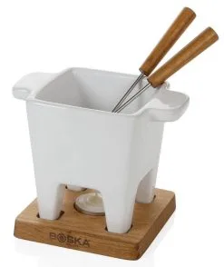 Boska Käsefondue-Set Tapas Weiß -Kaffee Espresso Verkäufe 340030 LIFE tapas fondue OAK WHITE logo neu l