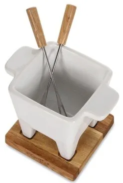 Boska Käsefondue-Set Tapas Weiß -Kaffee Espresso Verkäufe 340030 LIFE tapas fondue WHITE OAK 014 neu l