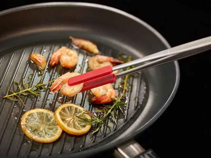 Triangle Grillpinzette Mit Silikonspitzen 2 Triangle Grillpinzette Mit Silikonspitzen – Bild 2