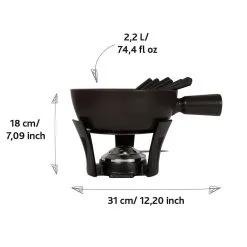 Boska Käsefondue-Set Nero L -Kaffee Espresso Verkäufe 853541 BOSKAFondueSetNeroL 2 2L 1 2400x