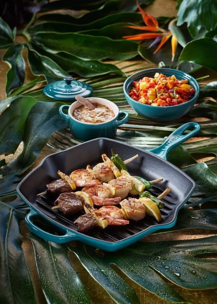 Le Creuset Grillpfanne Signature Quadratisch In Karibik 2 Le Creuset Grillpfanne Signature Quadratisch In Karibik – Bild 2