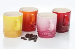 Le Creuset Becher In Ofenrot, 200 Ml -Kaffee Espresso Verkäufe LeCreuset 91031500307010 Blumen Becher klein Set 100 ml 4Stk 7 l