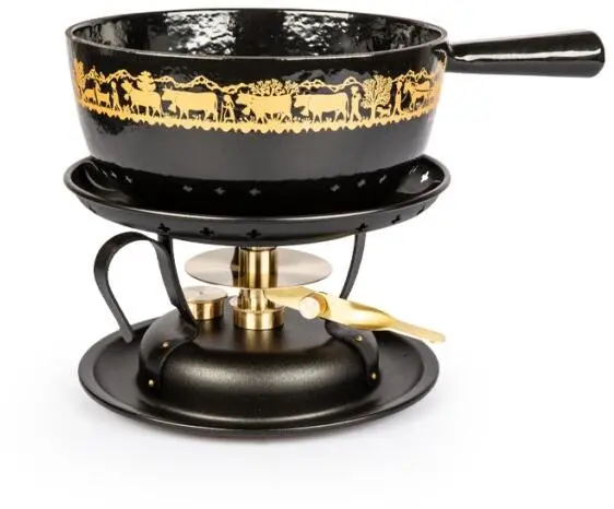 Stöckli Käsefonduegarnitur Alpaufzug Classic, Schwarz 2 Stöckli Käsefonduegarnitur Alpaufzug Classic, Schwarz – Bild 2